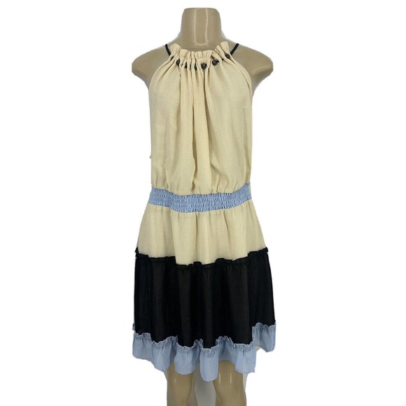 NEW Moon River Large Women Ruffle Mini Dress Beaded Neck Party AD5 - Picture 2 of 10